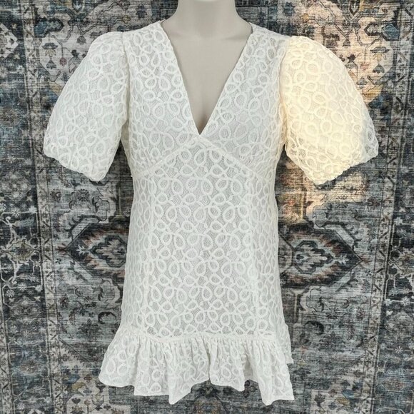 Walter Baker Caroline Dress Size 10 Ivory Lace New With Tag MIni - Picture 1 of 14